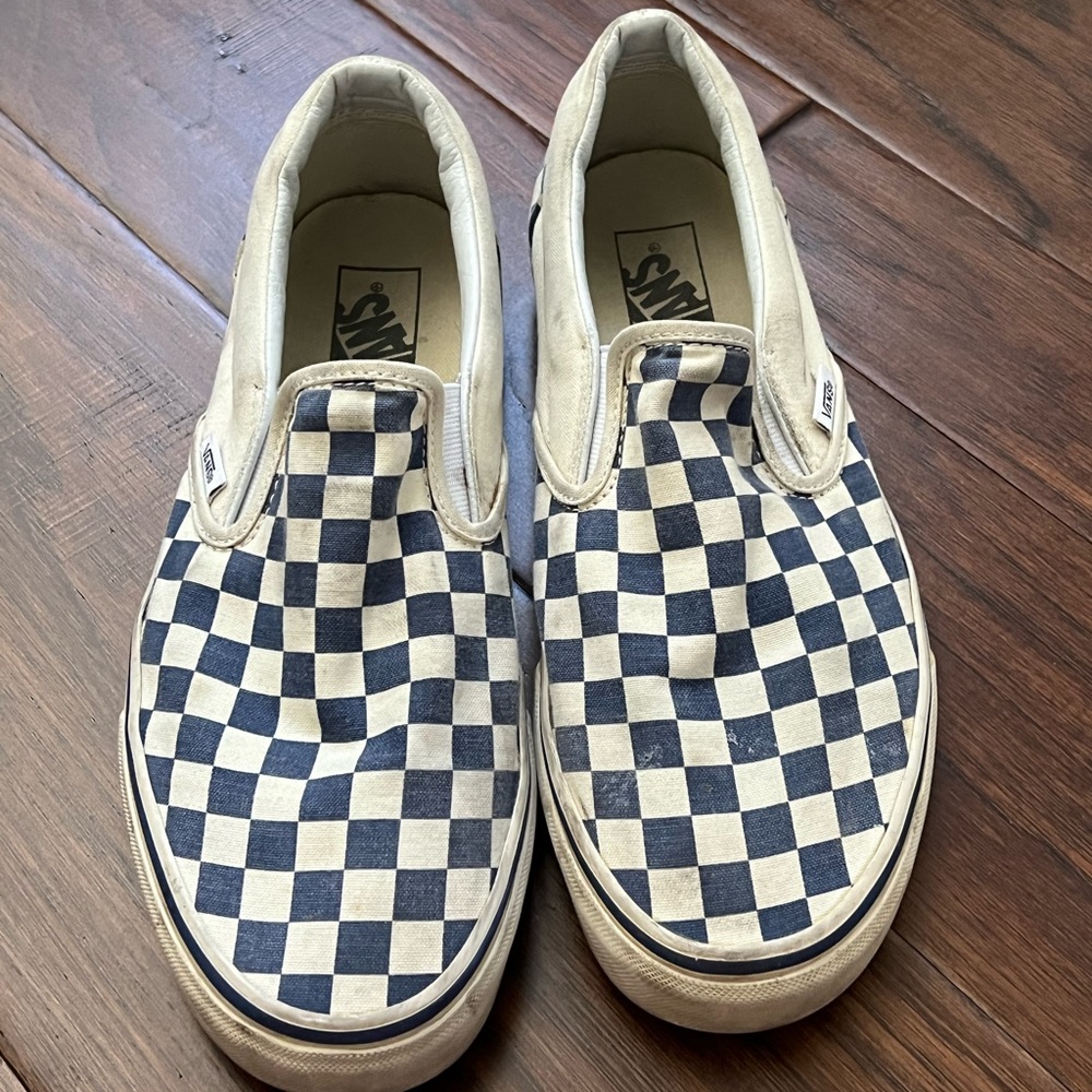 Blue checkered vans